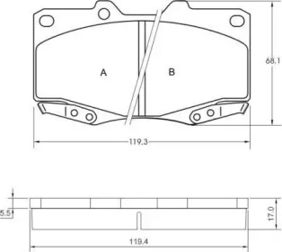 Комплект тормозных колодок 37649 OE A.B.S.